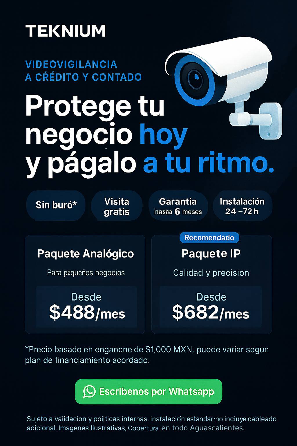 Instalación de CCTV a crédito